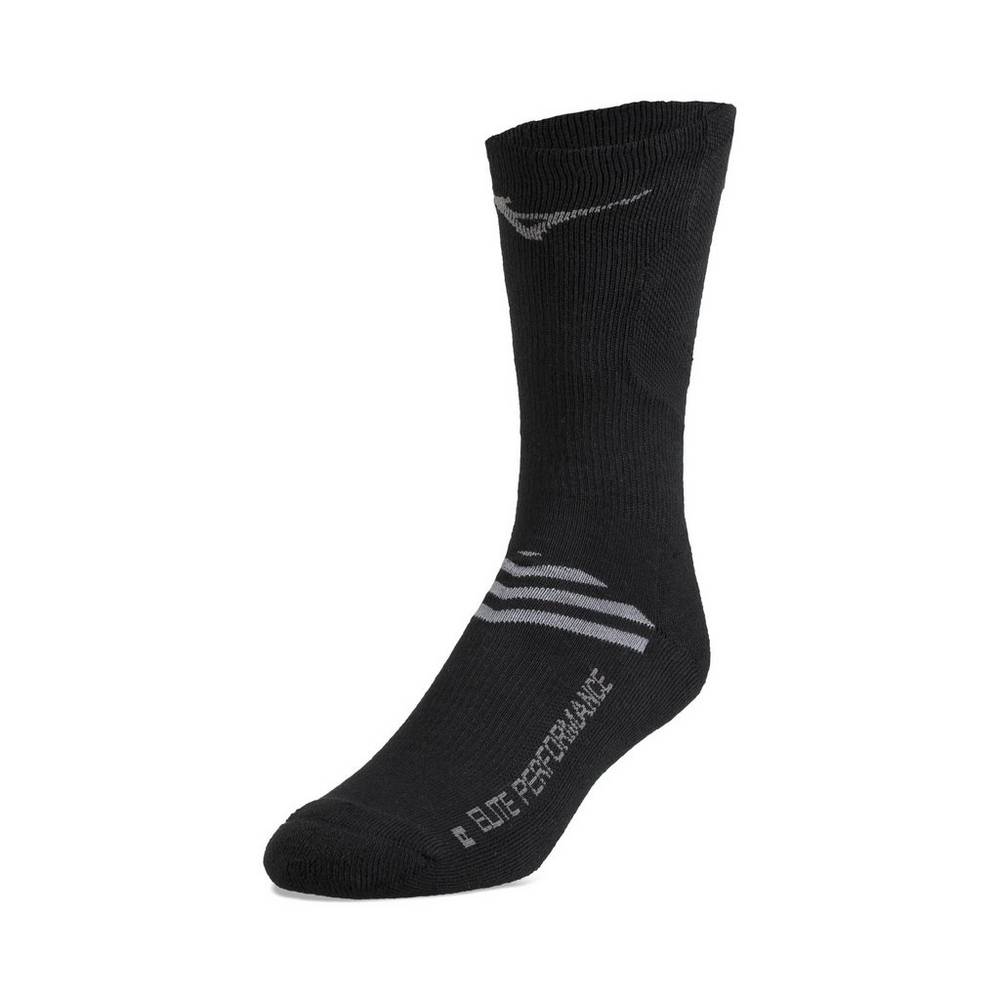 Mizuno Men's RUNBIRD® Crew Volleyball Socks Black (480189-QGV)